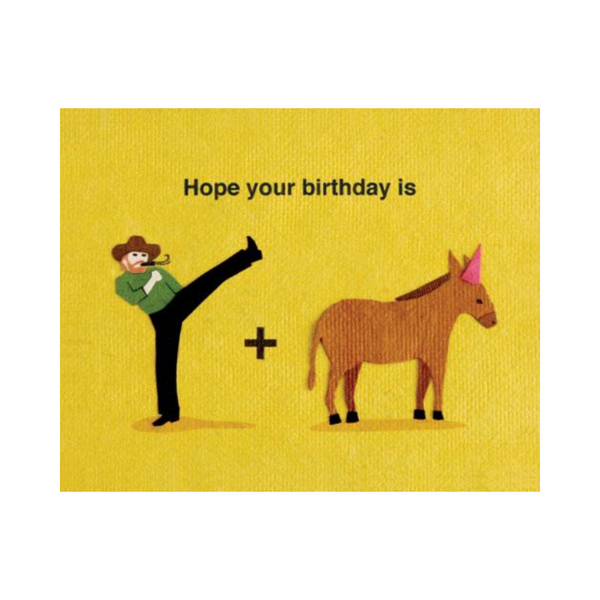 kick donkey bday card