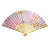 Lavender Sakura Print Bamboo Hand Fan - 9 inch