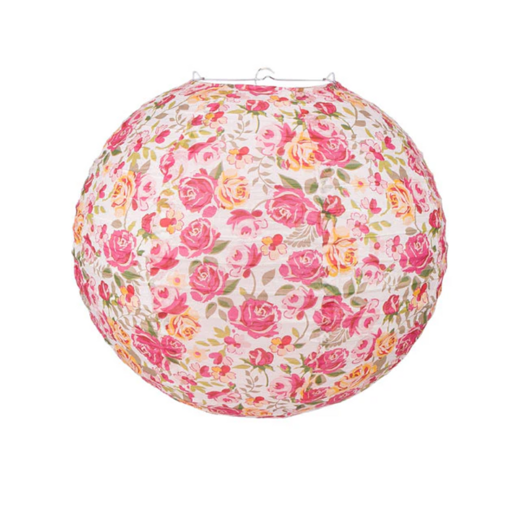 Liberty Floral Fuchsia Rose Print Paper Lantern - 14 in.