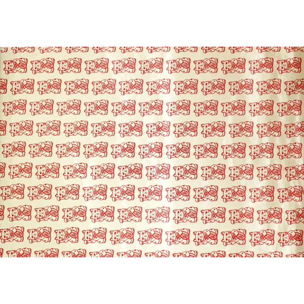 Cream paper with red lucky cats