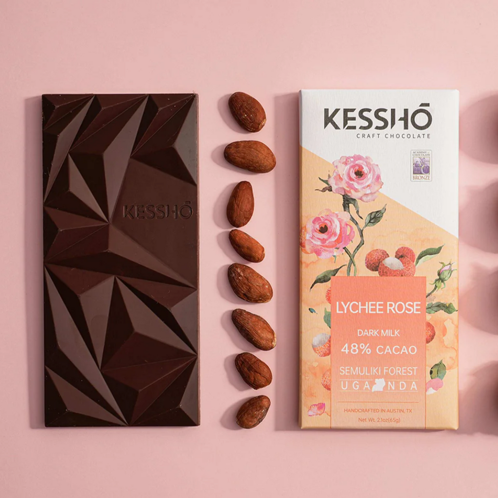 KESSHŌ Lychee Rose 48% Dark Milk Chocolate Bar - In-Store ONLY