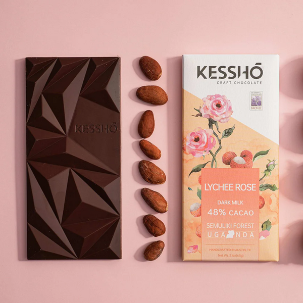 KESSHŌ Lychee Rose 48% Dark Milk Chocolate Bar - In-Store ONLY