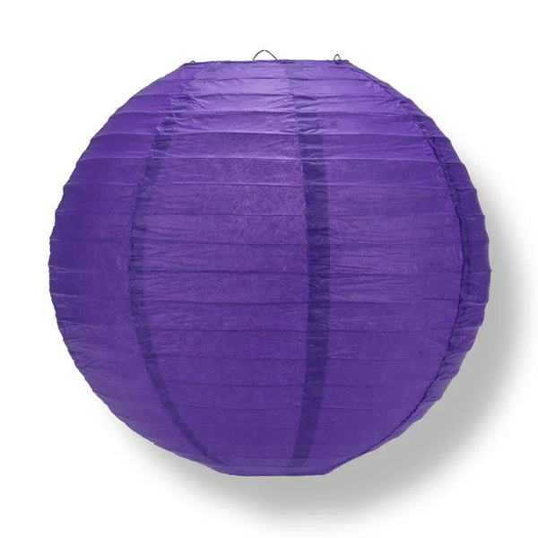 Plum Purple Wire Frame Spherical Paper Lantern