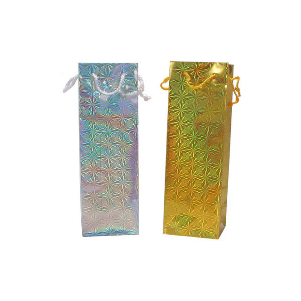 Metallic Paper Wine Bottle Gift Bag