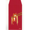 Red pouch with a cat illustration on a white background