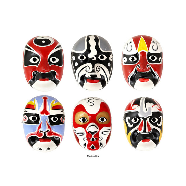 6 papier-mache peking opera mask