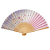 Red Sakura Sakura Print Bamboo Hand Fan - 9 inch