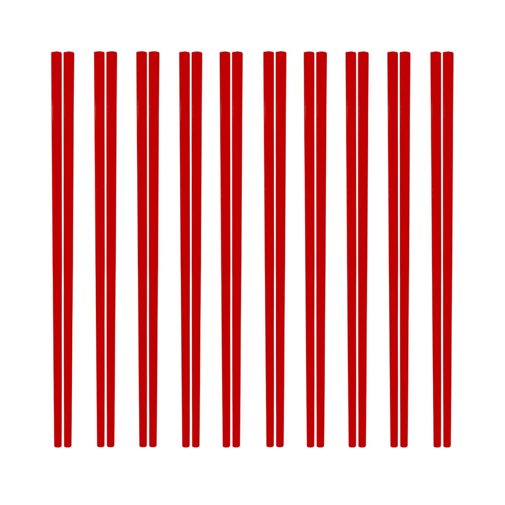 Red Melamine Chopsticks - 10 pairs