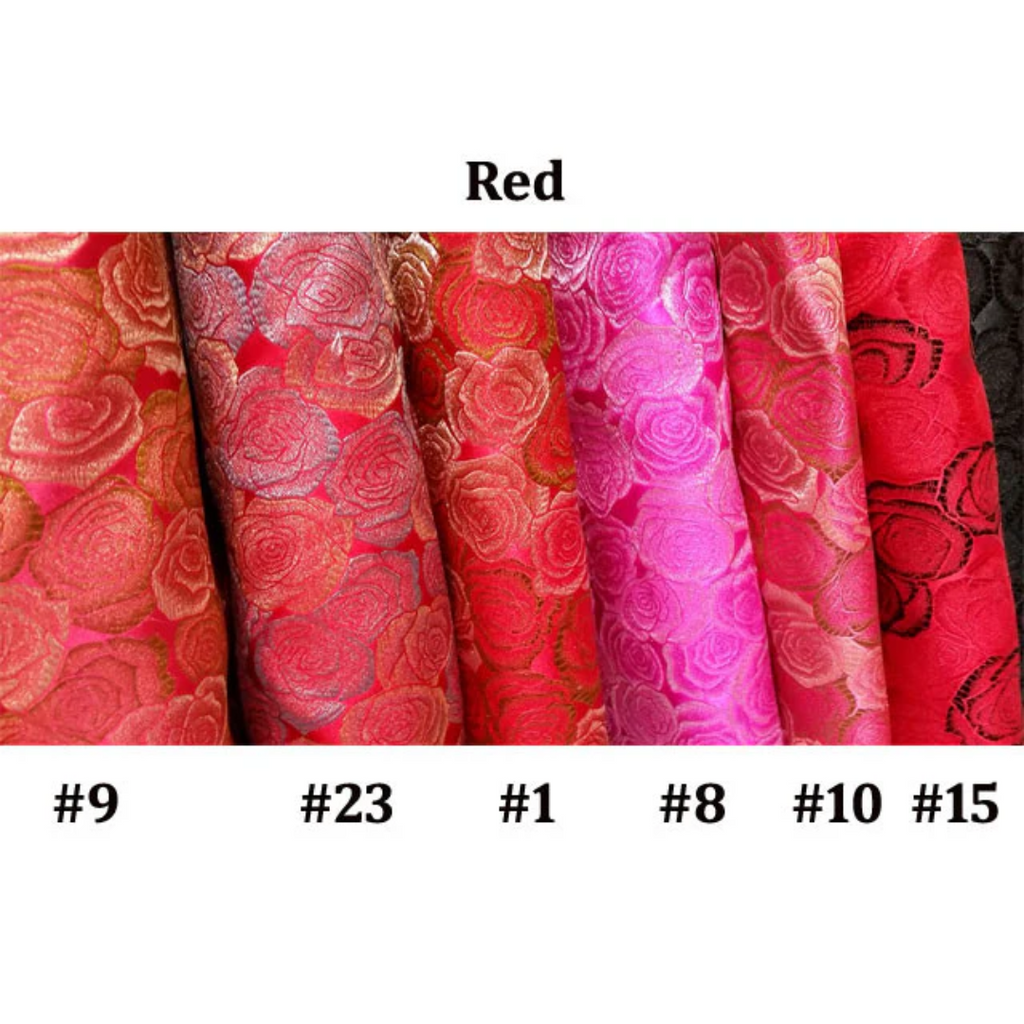 Silk and Rayon Rose Brocade Fabric