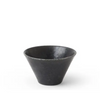 Black ceramic bowl on a white background