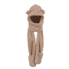 Furry Hood Scarf - Brown