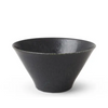 Black ceramic bowl on a white background