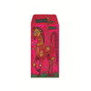 Decorative envelope with a stylized horse design on a red background