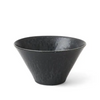 Black ceramic bowl on a white background
