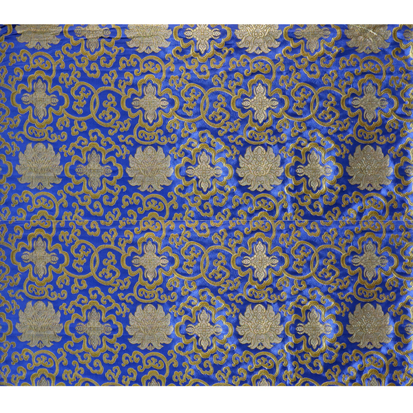 Tibetan Lotus Brocade Fabric - Blue