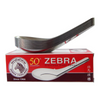 Stack of stainless steel soup spoons on top of Zebra Thailand box