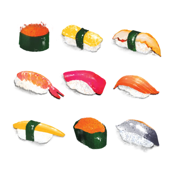 sushi platter temporary tattoo