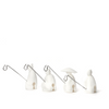 Set of white tea holder fishermen on a white background
