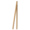 Pair of wooden tongs on a white background