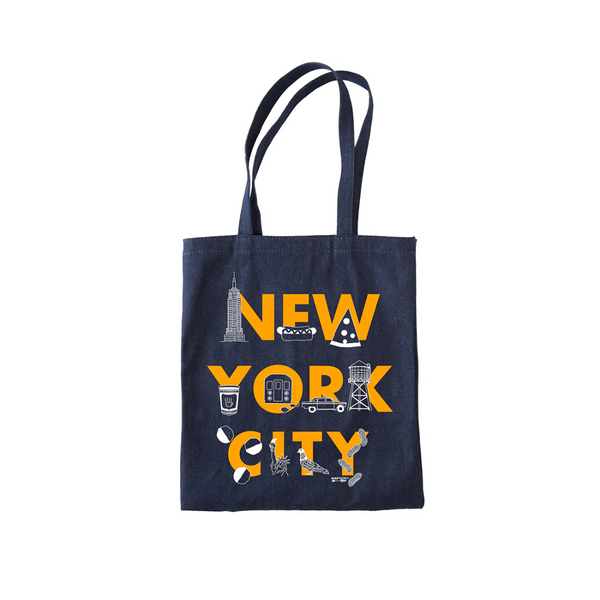 Maptote New York City FONT Denim Tote Bag