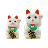 Premium White Lucky Cat (Maneki-Neko Welcoming Cat) in two different sizes