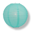 Turquoise paper lantern on a white background