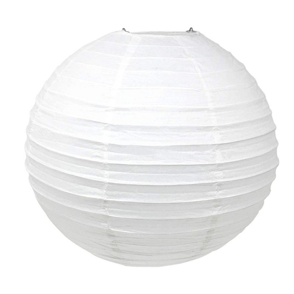 White Round Paper Lantern (Wire Frame)