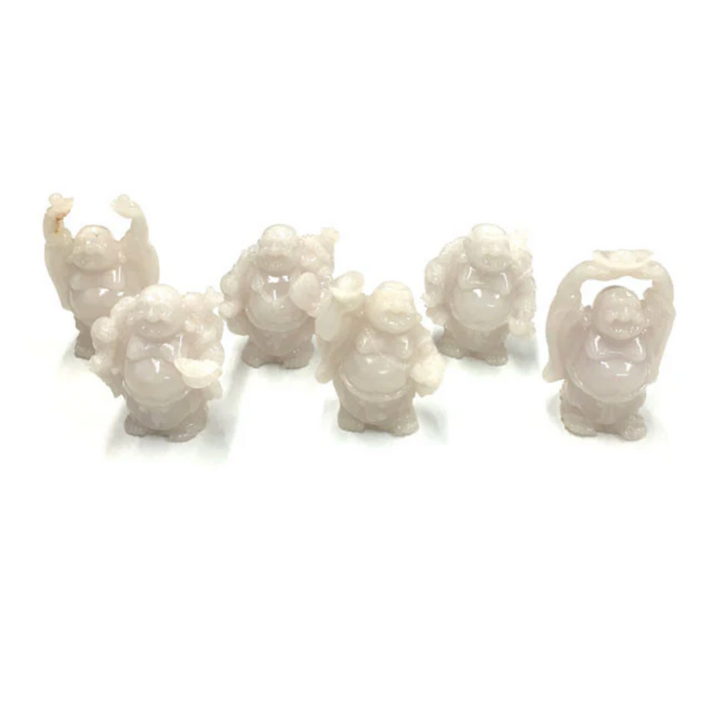 White Laughing Buddha - Set of 6