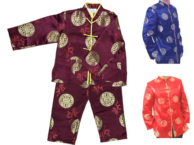 Kids Long Sleeve Brocade Outfit