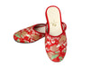 Golden crane brocade slippers (red)