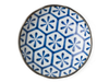 Monyou means traditional geometric or botanical patterns in Japanese, which have been used for thousands of years on clothing and textiles.  4.5" diameter x 1"h. Ceramic. Microwave, dishwasher safe. Made in Japan.