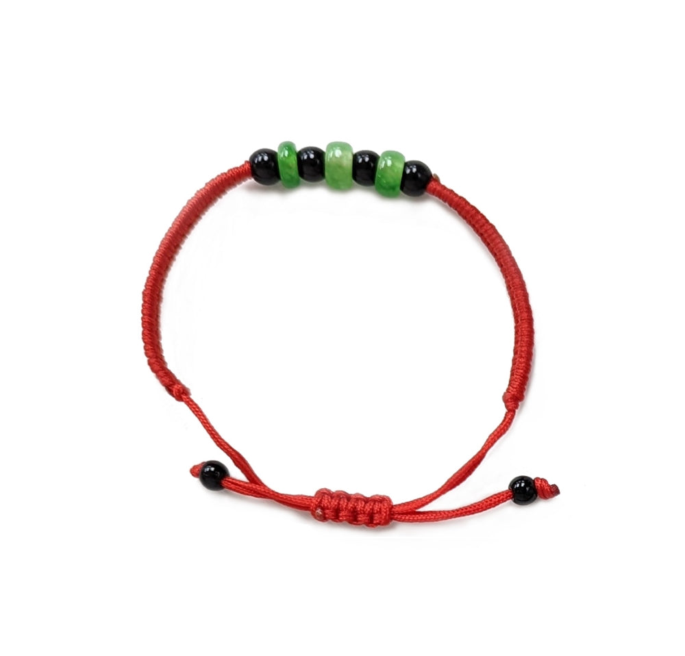 Jade Bracelet with Red Knot