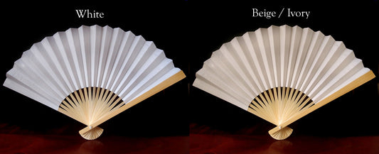 Pretty ivory and beige paper folding fan