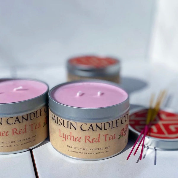 Baisun lychee red tea candle