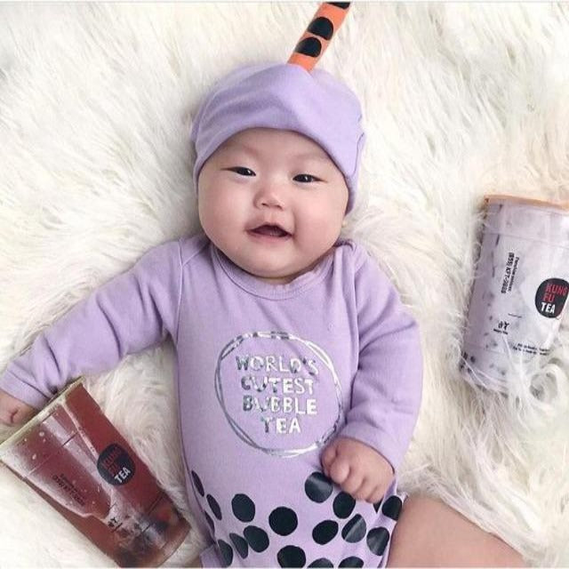 Taro Bubble Tea Onesie Set