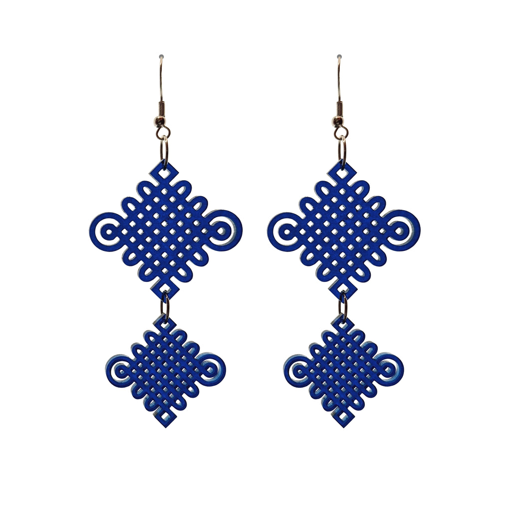 Double Luck Knot Laser Cut Earrings