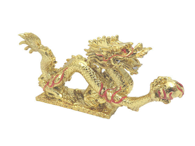 Dragon with Pearl Figurine - 8.5 Inch