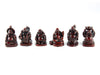 Mahogany  Laughing Buddha set of 6