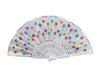 Festive white fan with multi-color sequins