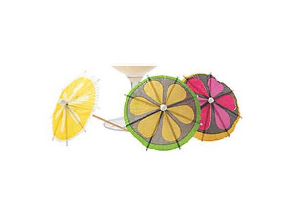 Three paper cocktail parasols