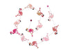 A paper garland of flamingos