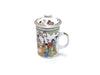 Multi colored design mug with infuser