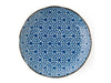 Monyou Blue on White Dinner Plate 10 in. - Sankaku