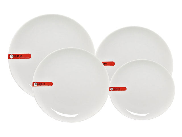 Omakase White Ceramic Serving Plate - Round