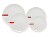 Four Omakase white ceramic serving plate- round