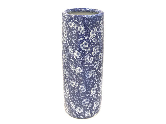 Blue and White Plum Blossom Design Cylinder Vase/Umbrella Holder